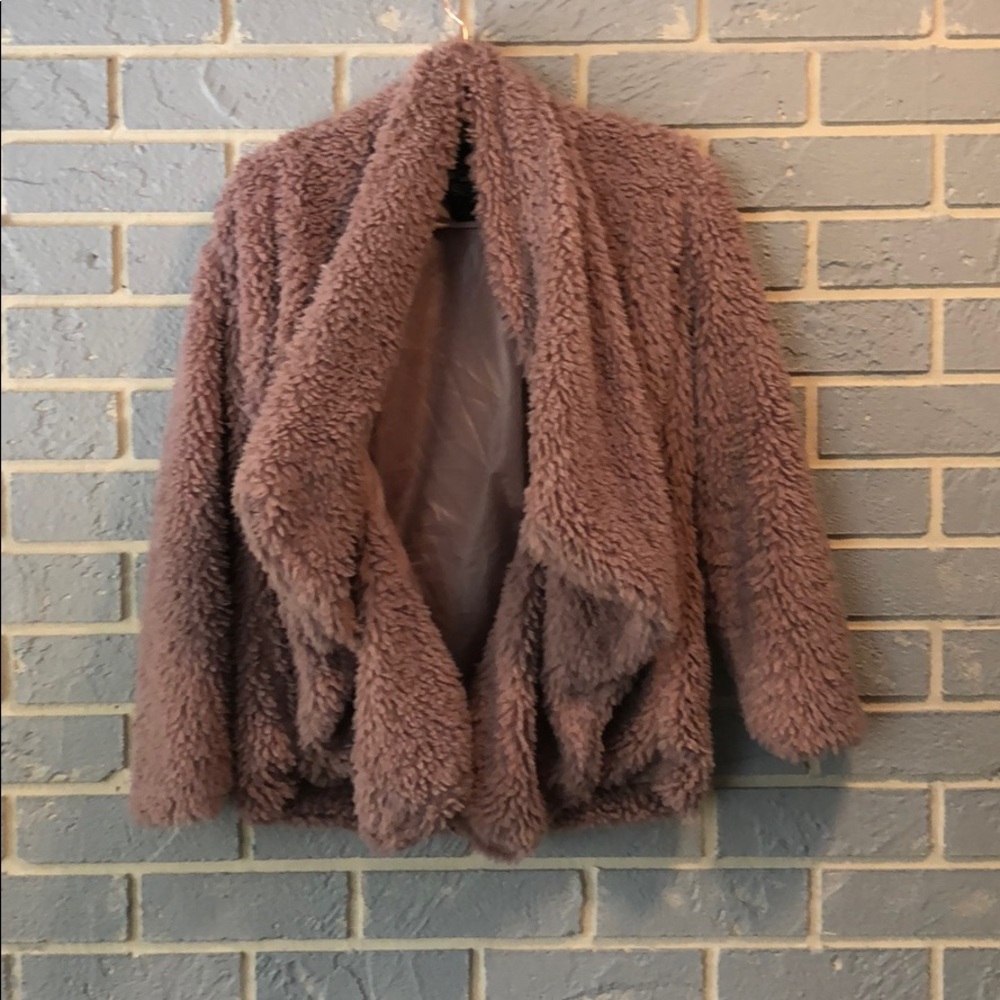 Faux fur pink jacket